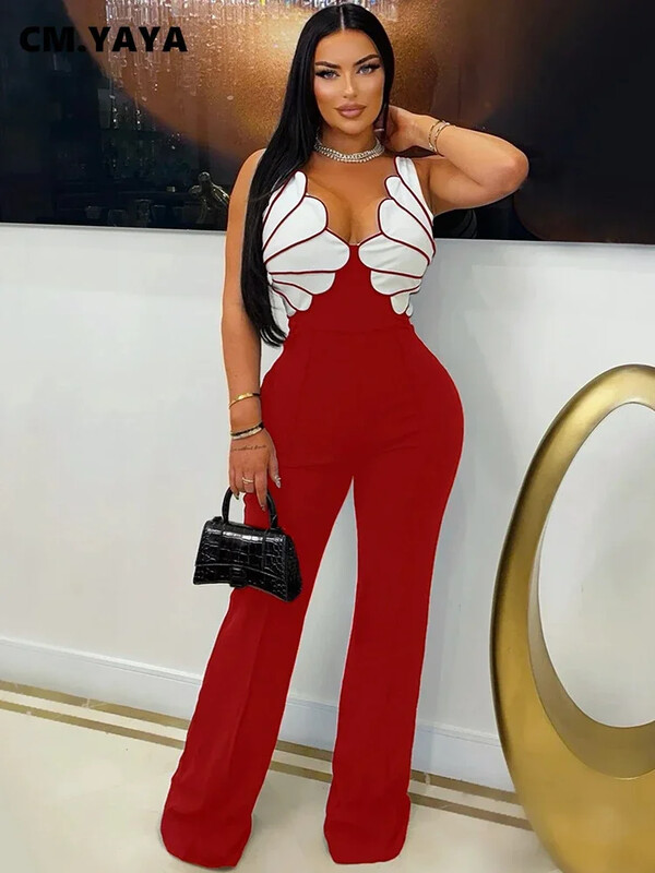 BWQ naiste V-kaelusega seljata laia säärega sirged varrukateta kombinesoonid, 2025. aasta kevadised lapitööd, seksikas ühes tükis tänavarõivaste komplekt