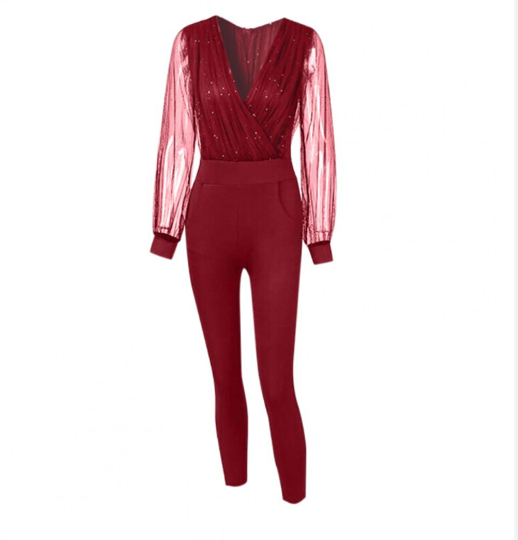 Must naiste kombinesoon, elegantne litritega võrk, särav peoõhtu, seksikas 2022. aasta suve pikad püksid