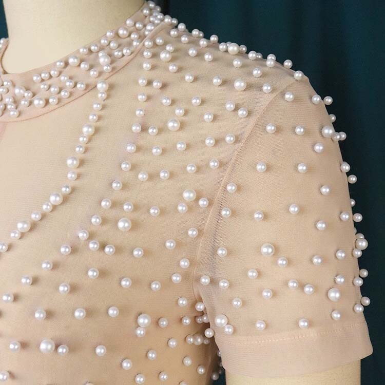 Eleganti sieviešu kombinezoni un rombiņi ar īsām piedurknēm ar pērlītēm ar augstu vidukli un greznu sieviešu dzimšanas dienas vakariņu kombinezonu