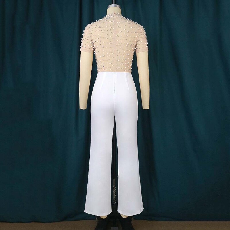 Eleganti sieviešu kombinezoni un rombiņi ar īsām piedurknēm ar pērlītēm ar augstu vidukli un greznu sieviešu dzimšanas dienas vakariņu kombinezonu