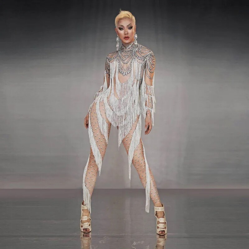 Seksualūs moteriški šliaužtinukai deimantas Blizgūs kutai, tamprūs, aptempti kombinezonai vakarėlis Baras naktinis klubas DJ dainininkės scenos drabužiai