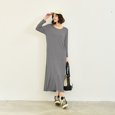 Fdfklak Temperament Nauji medvilniniai miego drabužiai naktinė suknelė, moteriška pavasario rudens naktinukai ilgomis rankovėmis, lauke dėvėti moteriški naktiniai marškinėliai