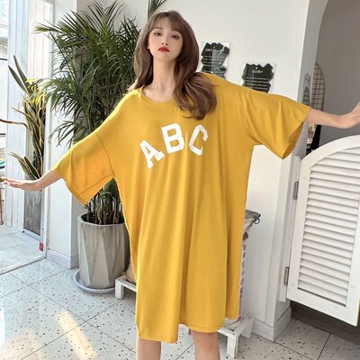 Fdfklak vabaaja vaba öökleit Naiste Modaalne mugav öösärk Naiste kirjaga magamissärk Kevadsuvised öösärgid 50-110 KG