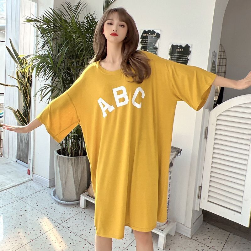 Fdfklak vabaaja vaba öökleit Naiste Modaalne mugav öösärk Naiste kirjaga magamissärk Kevadsuvised öösärgid 50-110 KG