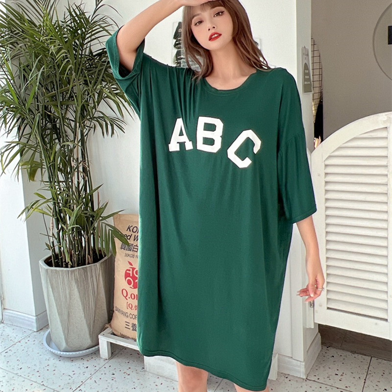 Fdfklak vabaaja vaba öökleit Naiste Modaalne mugav öösärk Naiste kirjaga magamissärk Kevadsuvised öösärgid 50-110 KG