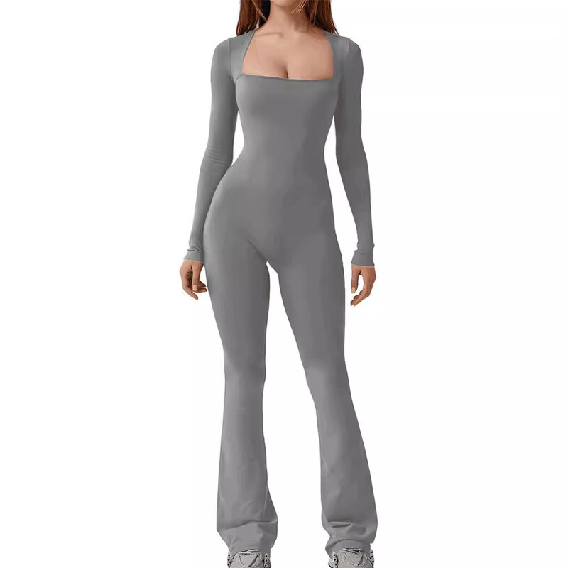 Izdilis sieviešu garie kombinezoni, 2024. gada seksīgi sieviešu sporta fitnesa rombiņi ar garām piedurknēm vasaras rotaļu tērpi jogai visam ķermenim, sporta zāle