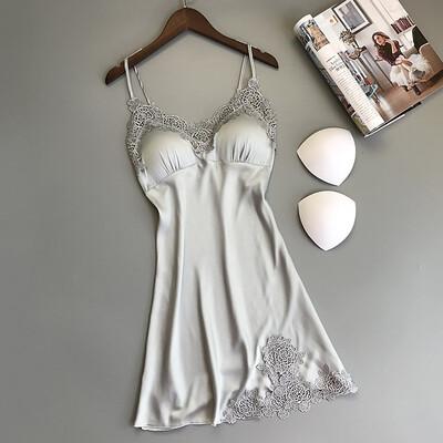 Seksīgs raibs mežģīņu bikšturis naktskrekls jauns vasaras sieviešu mini naktskrekls guļamveļa brīvs zīda satīna mājas apģērbs apakšveļa