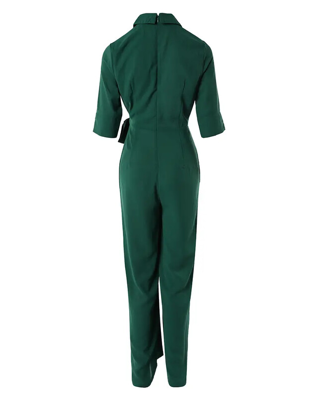 Puspiedurkņu platas kājas darba kombinezons vasaras sieviešu bodijs 2025. gada jauna mode, elegants biroja ar augstu vidukli V veida kakla mežģīņu stils