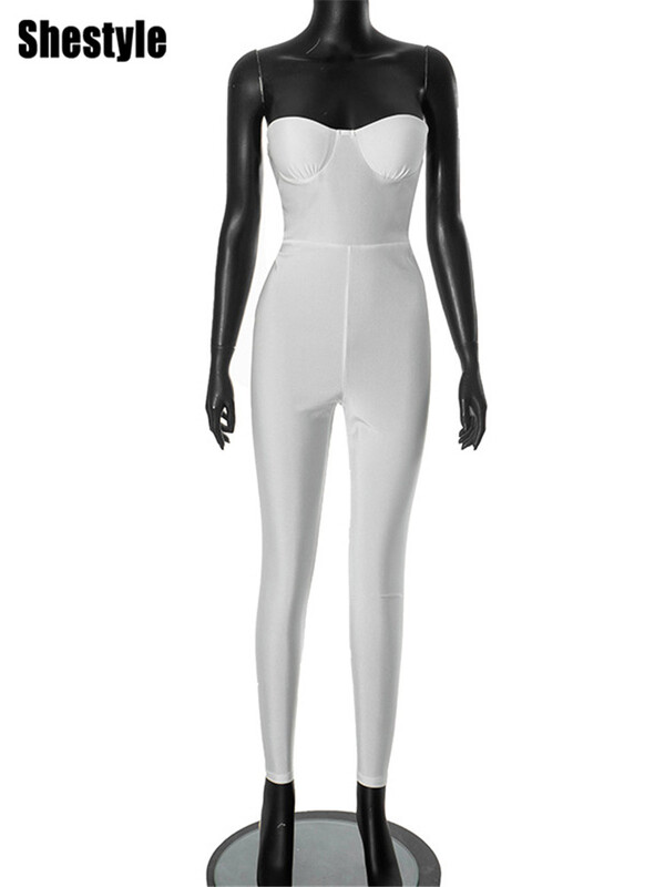 Shestyle bez siksnām bez atzveltnes krūškurvja sūkļa kauss Bodycon Ietīšana Solid Fashion Sieviešu kombinezons Fitness Apakšsiksnas Hipster Sexy Hot