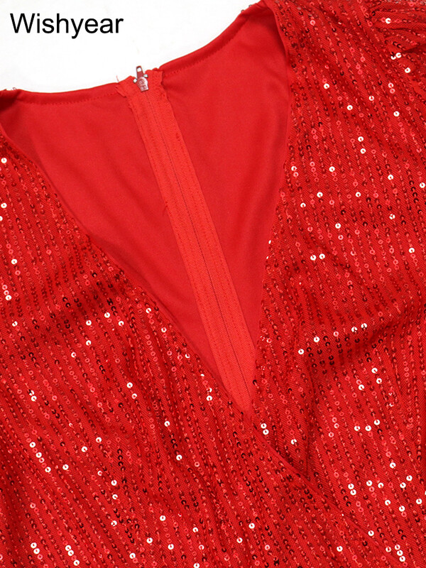 Seksīga nakts kluba ballītes vakara viengabala sieviešu kombinezons ar fliteriem, pufs ar puspiedurknēm ar V veida kakla izgriezumu, platām kājām