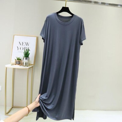 Liela izmēra sieviešu naktskrekls jauna pavasara vasaras garā kleita modāla kokvilnas naktsveļa naktskleita sieviešu brīvs nakts krekls camisola