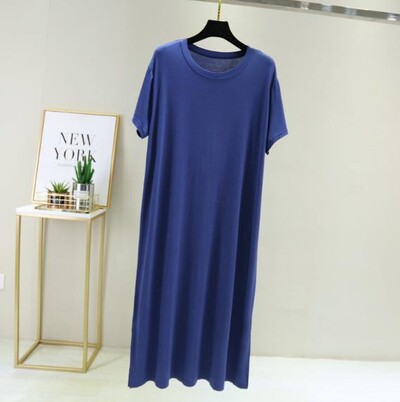 Liela izmēra sieviešu naktskrekls jauna pavasara vasaras garā kleita modāla kokvilnas naktsveļa naktskleita sieviešu brīvs nakts krekls camisola