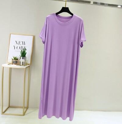 Liela izmēra sieviešu naktskrekls jauna pavasara vasaras garā kleita modāla kokvilnas naktsveļa naktskleita sieviešu brīvs nakts krekls camisola