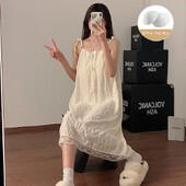 Korejiešu meitene vasaras salda piedurkņu naktskrekls sieviete naktsveļa Sieviešu pidžama sieviešu pidžama mākonis kokvilnas guļamveļa mājas apģērba kleita