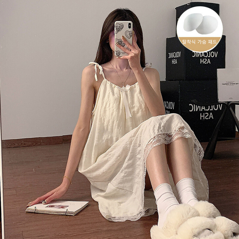 Korejiešu meitene vasaras salda piedurkņu naktskrekls sieviete naktsveļa Sieviešu pidžama sieviešu pidžama mākonis kokvilnas guļamveļa mājas apģērba kleita