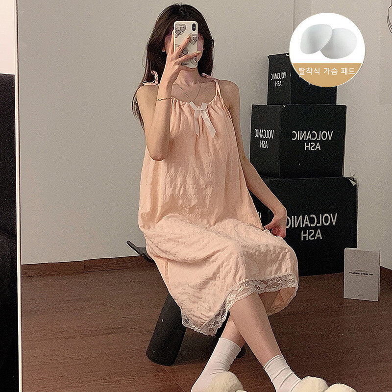 Vasaras naktskrekls bez piedurknēm Sieviešu pidžamas sieviešu naktsveļa Sieviešu pidžama mākonis kokvilnas guļamveļa korejiešu salda meitene mājas apģērba kleita