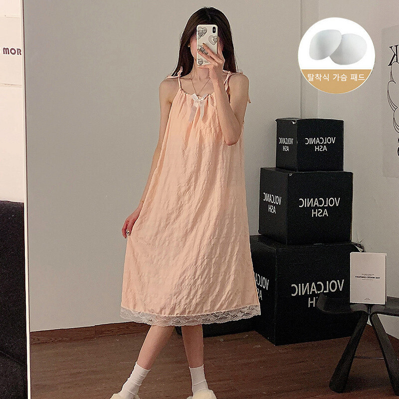 Vasaras naktskrekls bez piedurknēm Sieviešu pidžamas sieviešu naktsveļa Sieviešu pidžama mākonis kokvilnas guļamveļa korejiešu salda meitene mājas apģērba kleita