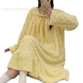 Ziemas 4XL silta samta plīša naktskleita Kawaii meitenēm guļamkleita sieviešu naktskrekli naktskrekli dāmu guļamkrekli mājas svārki