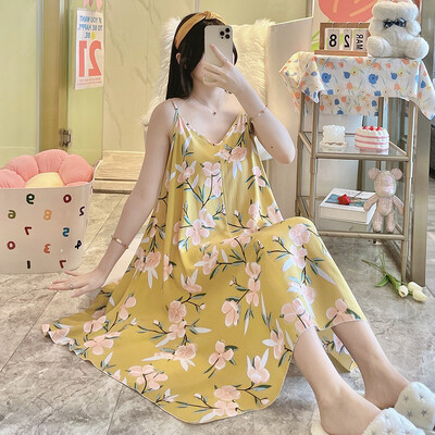 Jaapani rippuv kleit Puuvillane rayon Ööriided Magamisriided Naiste suvised öösärgid Õhukesed lahtised Naiste Kodused Öösärk