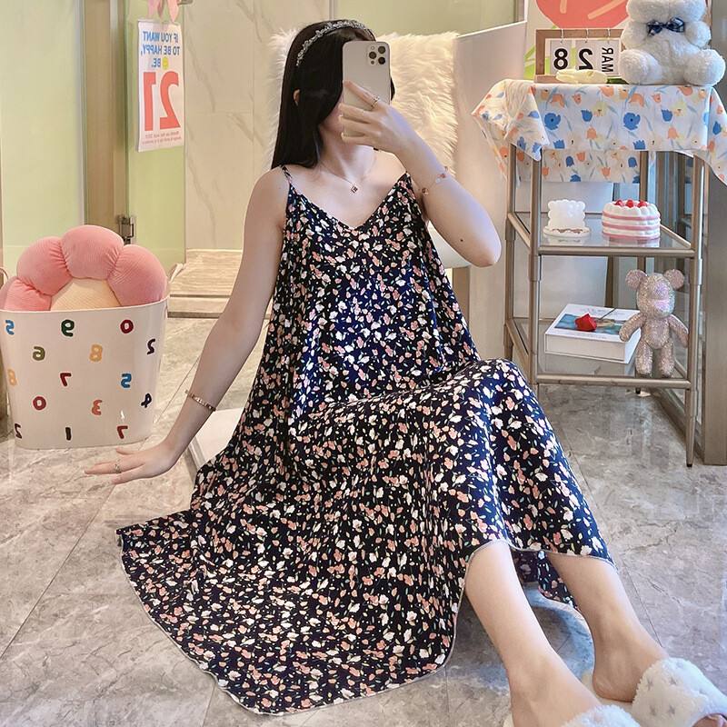 Jaapani rippuv kleit Puuvillane rayon Ööriided Magamisriided Naiste suvised öösärgid Õhukesed lahtised Naiste Kodused Öösärk