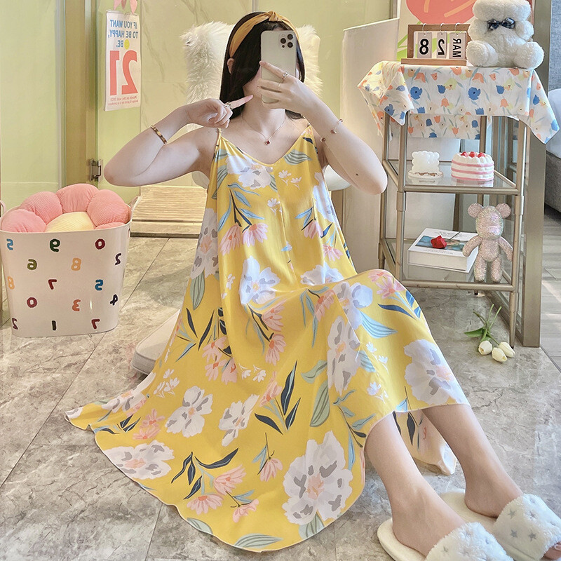 Jaapani rippuv kleit Puuvillane rayon Ööriided Magamisriided Naiste suvised öösärgid Õhukesed lahtised Naiste Kodused Öösärk