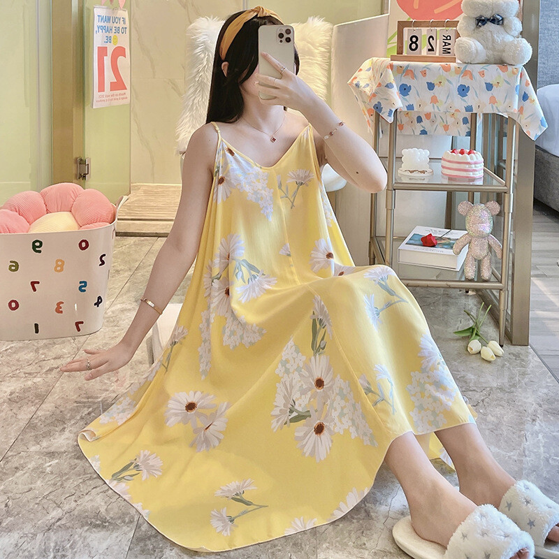 Jaapani rippuv kleit Puuvillane rayon Ööriided Magamisriided Naiste suvised öösärgid Õhukesed lahtised Naiste Kodused Öösärk