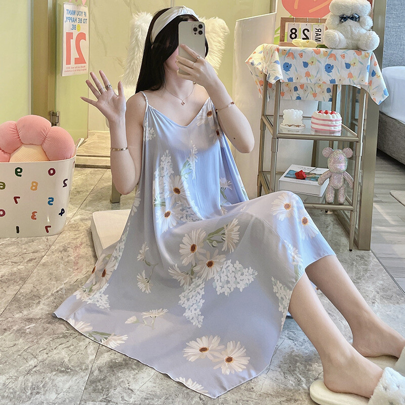 Jaapani rippuv kleit Puuvillane rayon Ööriided Magamisriided Naiste suvised öösärgid Õhukesed lahtised Naiste Kodused Öösärk