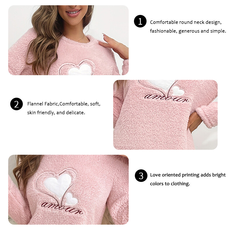 Naiste öösärk Öösärk Talvine soe flanellist öökleit vabaaja pikkade varrukatega magamis- ja puhkeriided Öörõivad Pidžaama Femme