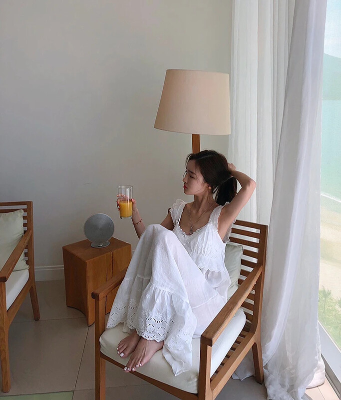 Suvine naiste printsesskleit valge varrukateta magamissärgid vanad daamid tüdrukute öösärgid öösärgid kuninglikus stiilis pidžaamad magamisriided