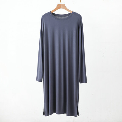 Modal Sieviešu un Vīriešu Valkā Modal Nakts Kleita Liela izmēra brīvi Naktskrekli Garām Piedurknēm Rudens Ziemas Naktskrekls Mājas Valkā Miega Krekls