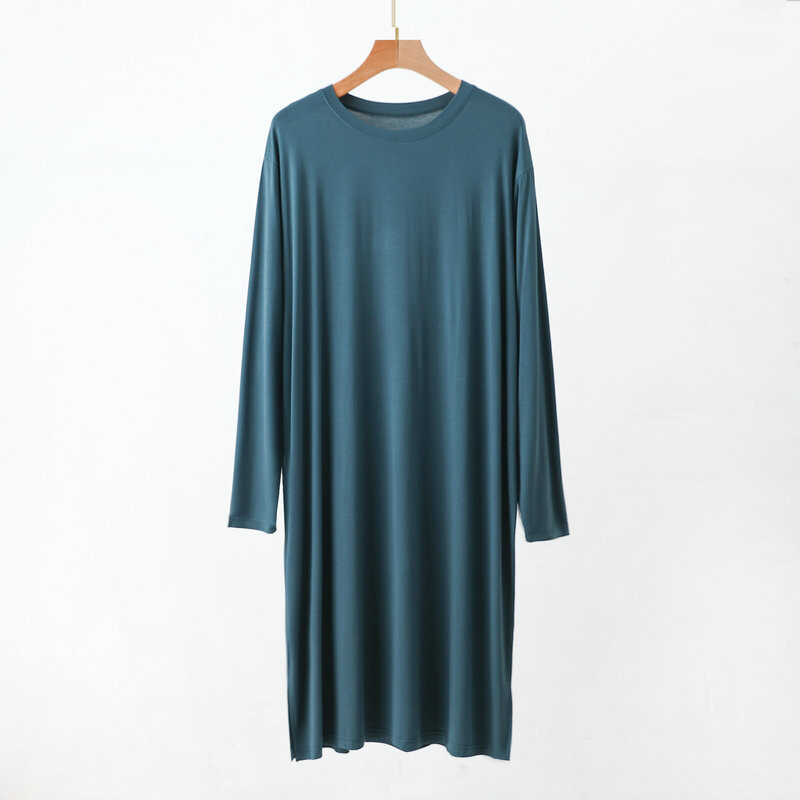 Modal Sieviešu un Vīriešu Valkā Modal Nakts Kleita Liela izmēra brīvi Naktskrekli Garām Piedurknēm Rudens Ziemas Naktskrekls Mājas Valkā Miega Krekls