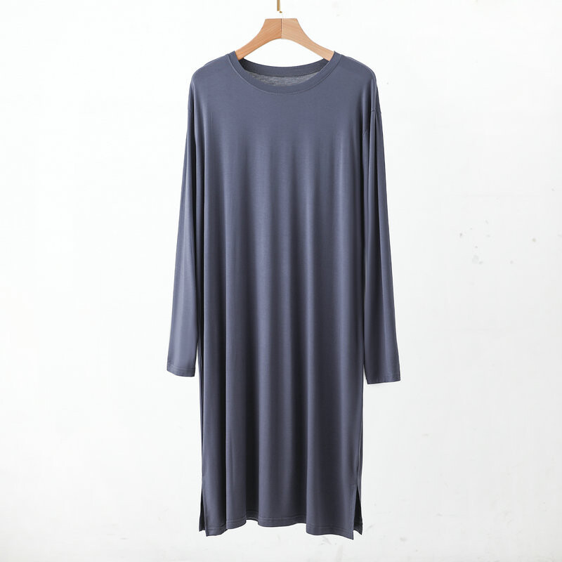 Modal Sieviešu un Vīriešu Valkā Modal Nakts Kleita Liela izmēra brīvi Naktskrekli Garām Piedurknēm Rudens Ziemas Naktskrekls Mājas Valkā Miega Krekls