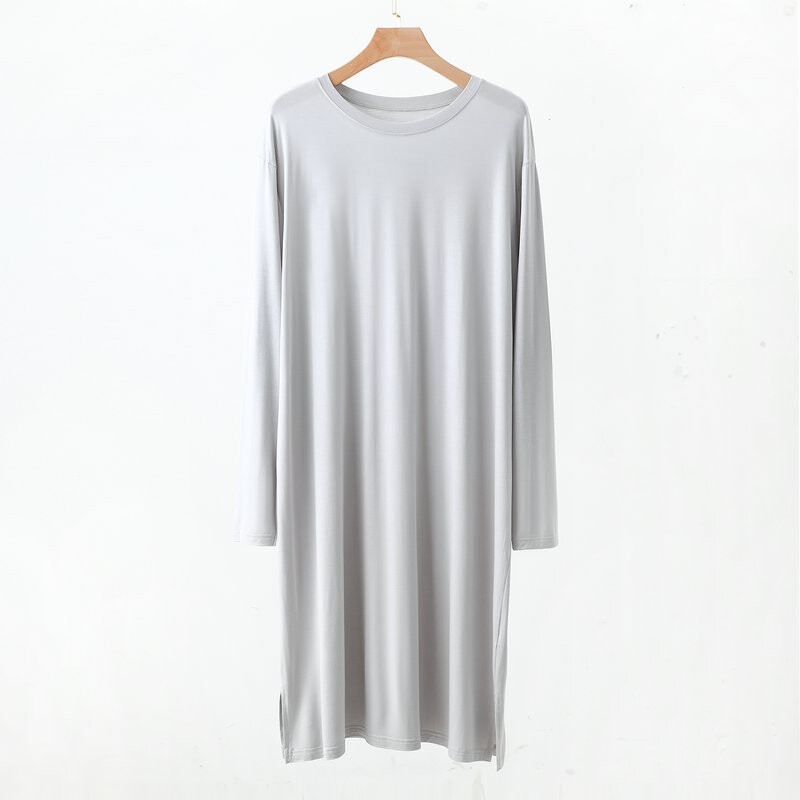 Modal Sieviešu un Vīriešu Valkā Modal Nakts Kleita Liela izmēra brīvi Naktskrekli Garām Piedurknēm Rudens Ziemas Naktskrekls Mājas Valkā Miega Krekls