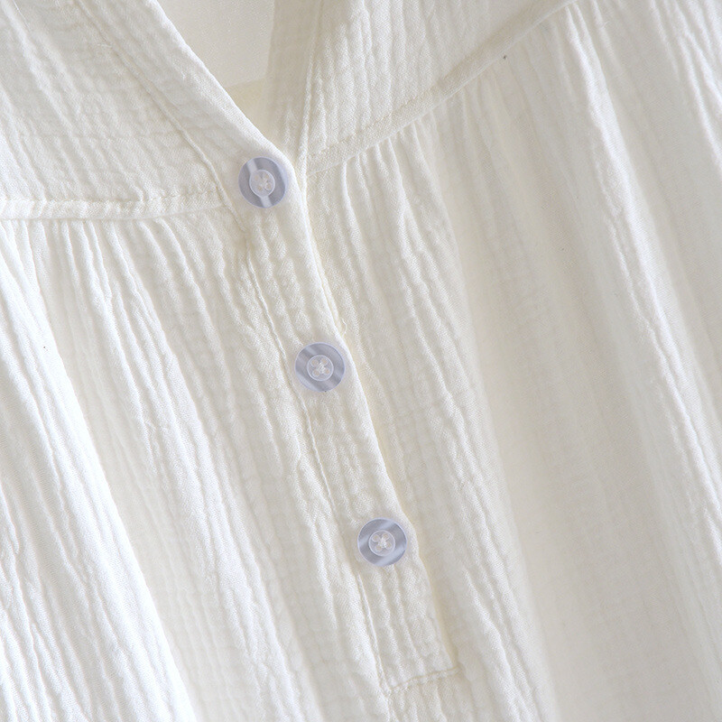 Seksīgs guļamveļa sieviešu kokvilnas naktskleita ar V veida kakla izgriezumu garām piedurknēm naktskrekli, 2023. gada pavasara vasara, jauns naktskrekls