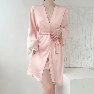 Naujas rožinis seksualus apatinis apatinis trikotažas naktiniai marškiniai, vasariniai viskozės V formos iškirptė miegui aukščiausios klasės feelsuit apatiniai naktinė suknelė