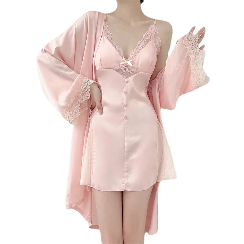 Naujas rožinis seksualus apatinis apatinis trikotažas naktiniai marškiniai, vasariniai viskozės V formos iškirptė miegui aukščiausios klasės feelsuit apatiniai naktinė suknelė