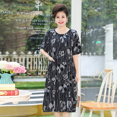 XL-5XL Liela izmēra sieviešu naktskrekli ar brīvu apdruku ar īsām piedurknēm naktsveļa nakts krekls mātei mājās valkāt kleitas 110 kg cilvēkiem