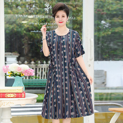 XL-5XL Liela izmēra sieviešu naktskrekli ar brīvu apdruku ar īsām piedurknēm naktsveļa nakts krekls mātei mājās valkāt kleitas 110 kg cilvēkiem