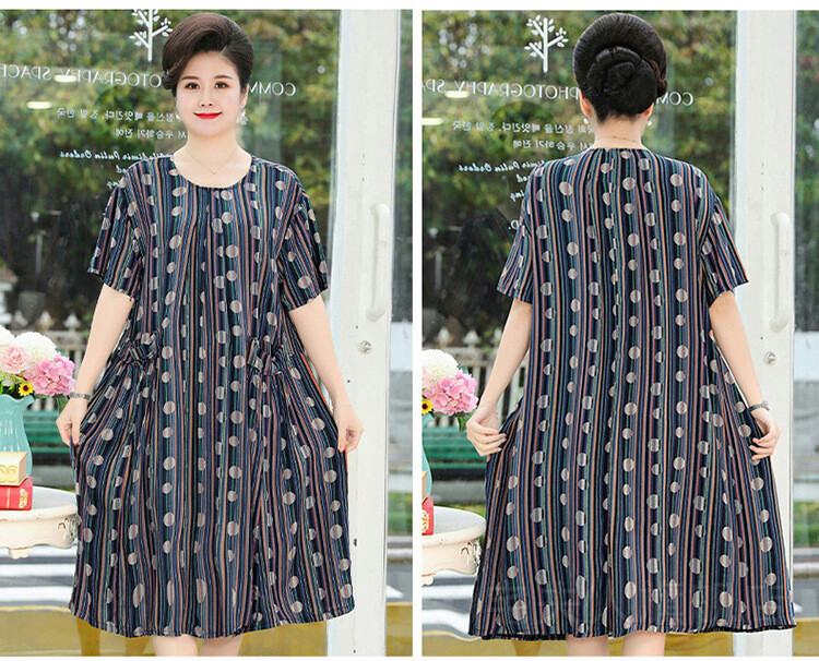 XL-5XL Liela izmēra sieviešu naktskrekli ar brīvu apdruku ar īsām piedurknēm naktsveļa nakts krekls mātei mājās valkāt kleitas 110 kg cilvēkiem