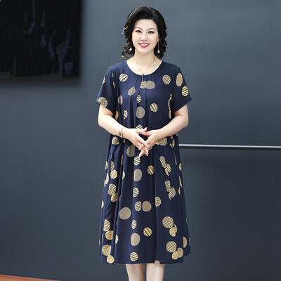 Suvised ema öösärgid Uus Pluss Suurus Keskealised Eakad Naised Lühikeste varrukatega Öösärk Puuvillane Pikk Kleit Koduriided 6XL