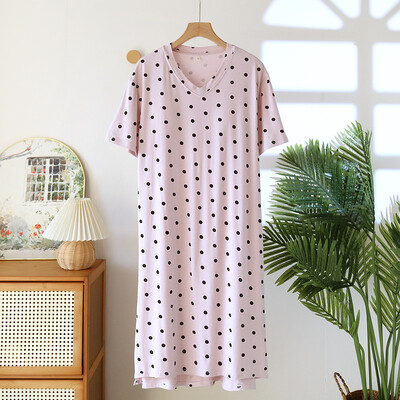 Jauna modāla pidžamas kleita sieviešu naktskrekls naktskrekls ar īsām piedurknēm mājas valkāšanai vasaras brīvs ar krūtīm, nakts apģērbs sievietēm