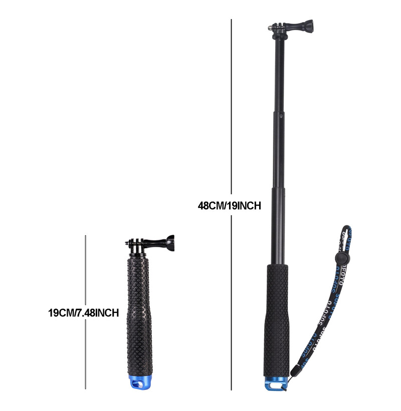 Izvelkama pašbildes nūja Gopro portatīvajam Vlog Selife Stick statīvs Gopro 13/12/11/10/9 DJI Action 5 Insta 360 X4 piederumi