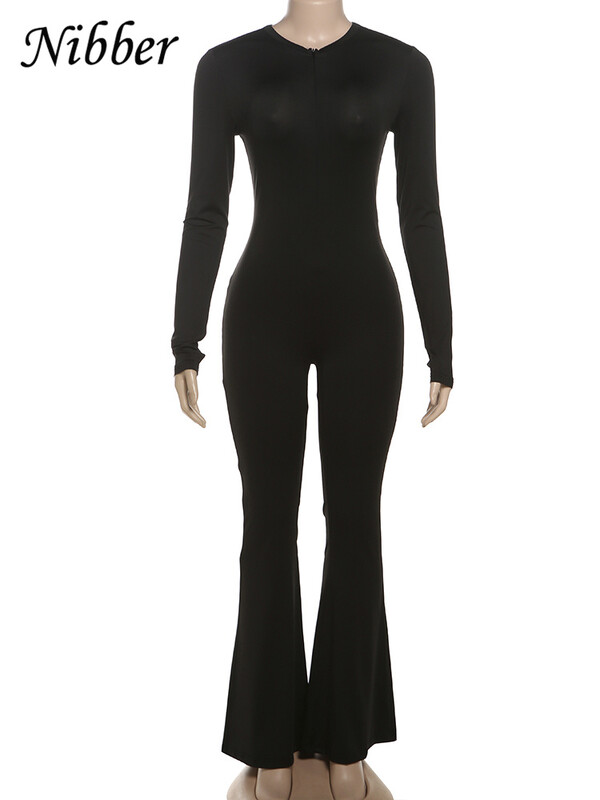 Nibber fitnesa kombinezons sievietēm ar rāvējslēdzēju, izdilis, elastīgs ikdienišķs, vienkāršs, slaids, aktivitātes treniņš Rudens plāns hipsteru modes kombinezons