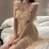 Franču stila sieviešu vasaras naktskrekls, salds, piemīlīgs mežģīņu seksīgs galma princeses pareizrakstības mājas apģērbu vairumtirdzniecība