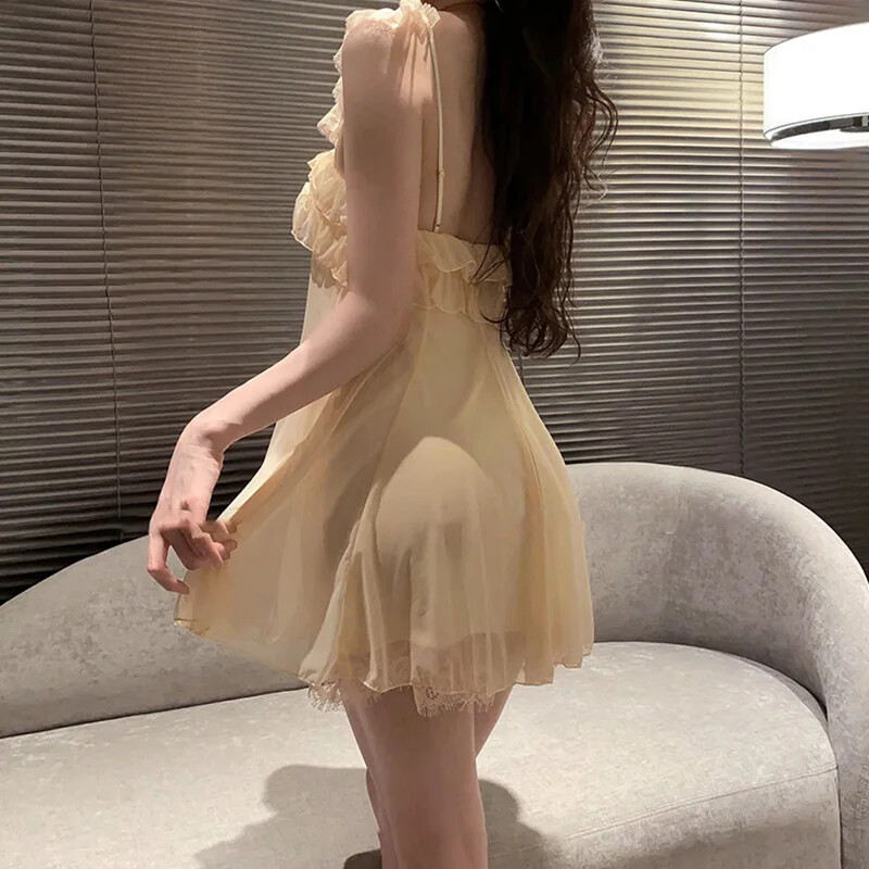 Franču stila sieviešu vasaras naktskrekls, salds, piemīlīgs mežģīņu seksīgs galma princeses pareizrakstības mājas apģērbu vairumtirdzniecība