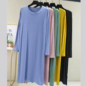 Kevadsuvi magamisriided Naiste unekleit Uus pikkade varrukatega modaalne öösärk avar mugav öösärk Naiste öösärgid