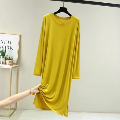 Kevadsuvi magamisriided Naiste unekleit Uus pikkade varrukatega modaalne öösärk avar mugav öösärk Naiste öösärgid