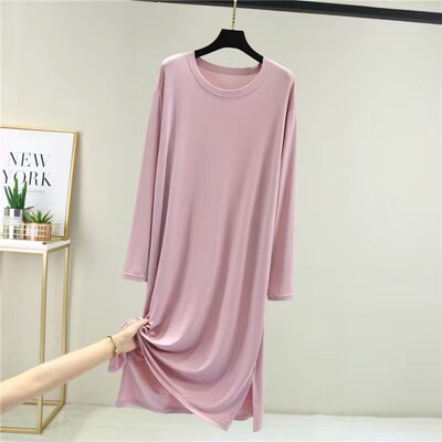 Kevadsuvi magamisriided Naiste unekleit Uus pikkade varrukatega modaalne öösärk avar mugav öösärk Naiste öösärgid