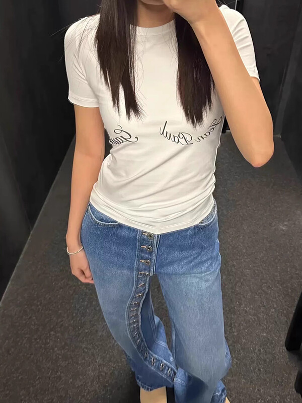 2025. gada pavasaris, jaunā modes retro daudzpogu taisni džinsi, sieviešu bikses ar augstu vidukli, platas kājas High Street sieviešu džinsa bikses