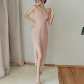 Sieviešu kamzoles kleita, seksīga apakšveļa sievietēm ar plecu siksnām Seksīga dāma, gara zemkleita, solīdi apakšsvārki